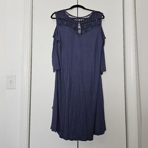 Lane Bryant, Cold Shoulder Crochet Dress- 18-20(2X)  NWOT